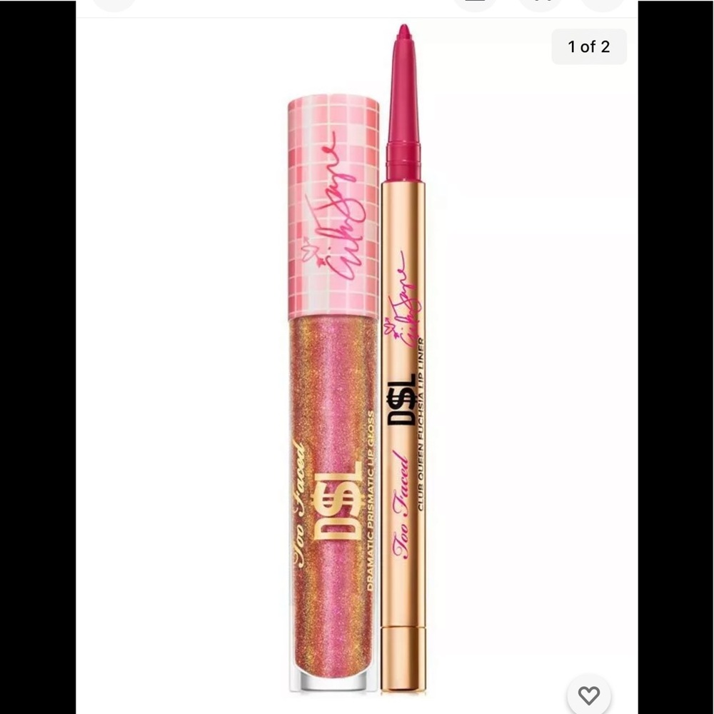 Too Faced Erika Jayne DSL Color & Gloss Lip Set Club Queen & Dramatic Prismatic